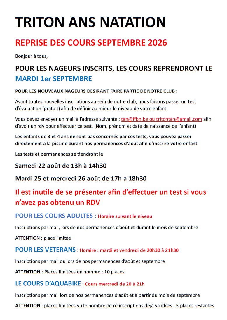 Reprise septembre 2026